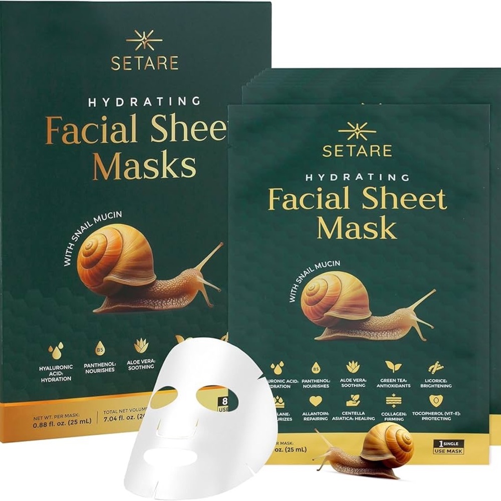 Setare Hydrating Sheet Masks Snail Mucin Collagen Hyaluronic Acid Korean Beauty